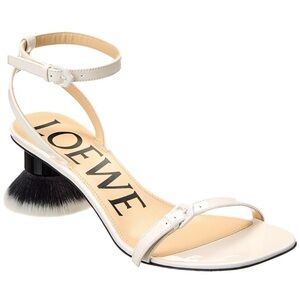 Loewe Petal Brush Leather Sandal nwt $1300 designer luxury fall heel patent boho